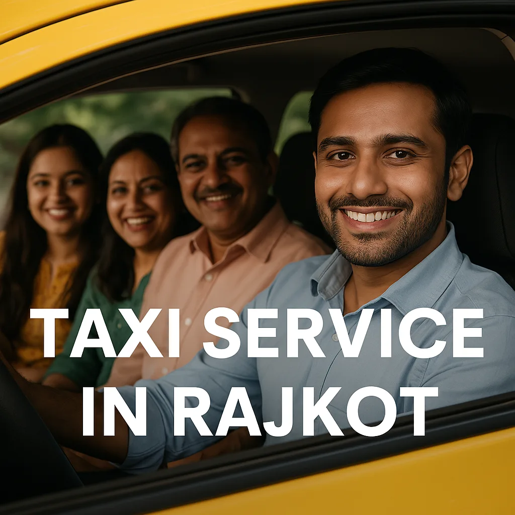 Family inside a taxi